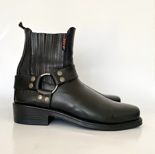Men s black - black, leather